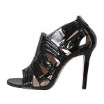 Jimmy Choo North Patented Leather Sandals Black