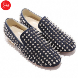 Christian Louboutin Rolling Spikes Loafers Blue