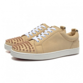 Christian Louboutin Louis Junior Spikes Mens Flat Khaki
