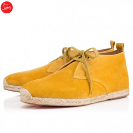 Christian Louboutin Alentejohn Flat Epi D'Or Suede Mens Espadril
