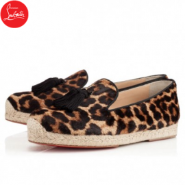 Christian Louboutin Spanish Cheeta Flat Leopard Printed Pony Wom