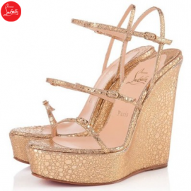 Christian Louboutin 123 Zeppa 140mm Wedges Gold