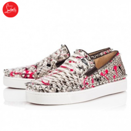 Christian Louboutin pik boat woman's flat Fushia Python Womens Sneaker