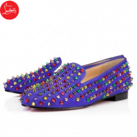 Christian Louboutin rolling spikes Pervenche Multi Suede Womens 