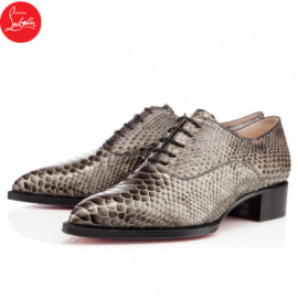 Christian Louboutin Zazou Flat Bronze Python Women Loafers Flats