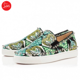 Christian Louboutin pik boat woman's flat Multi Python Womens Sneaker