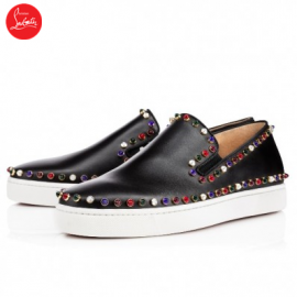 Christian Louboutin cador woman's flat Black Multi Leather Women