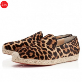 Christian Louboutin relax flat Leopard Printed Pony Mens Espadri