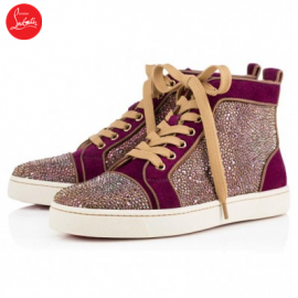 Christian Louboutin Louis Womens Strass Flat Cosmos Suede Women 