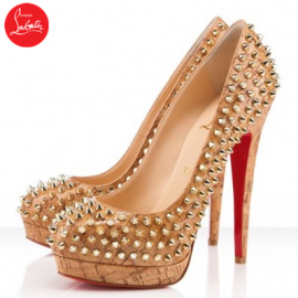 Christian Louboutin Bianca Spikes 140mm Platforms Gold