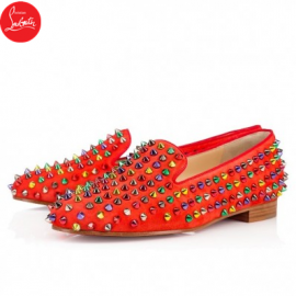 Christian Louboutin rolling spikes Poppy Multi Suede Womens Loaf