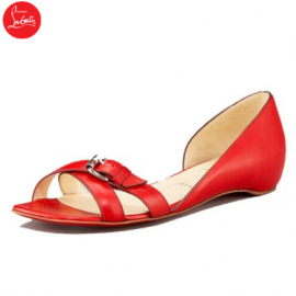 Christian Louboutin Atalanta Leather Flat Red