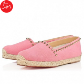 Christian Louboutin ares flat Rose Cotton Womens Espadrilles Fla